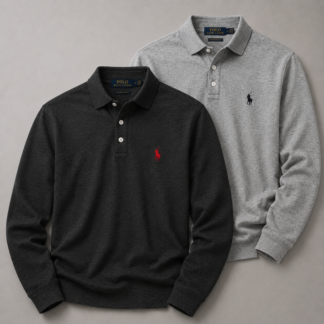 Ralph Lauren Set: 2 Long-Sleeve Polo Shirts – Classic and Comfortable