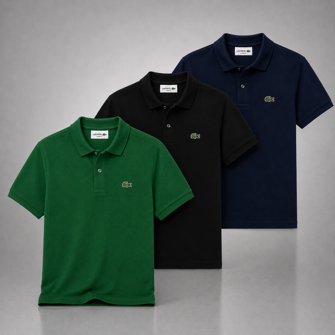 Lacoste Set: 3 Polo Shirts – Classic and Comfortable