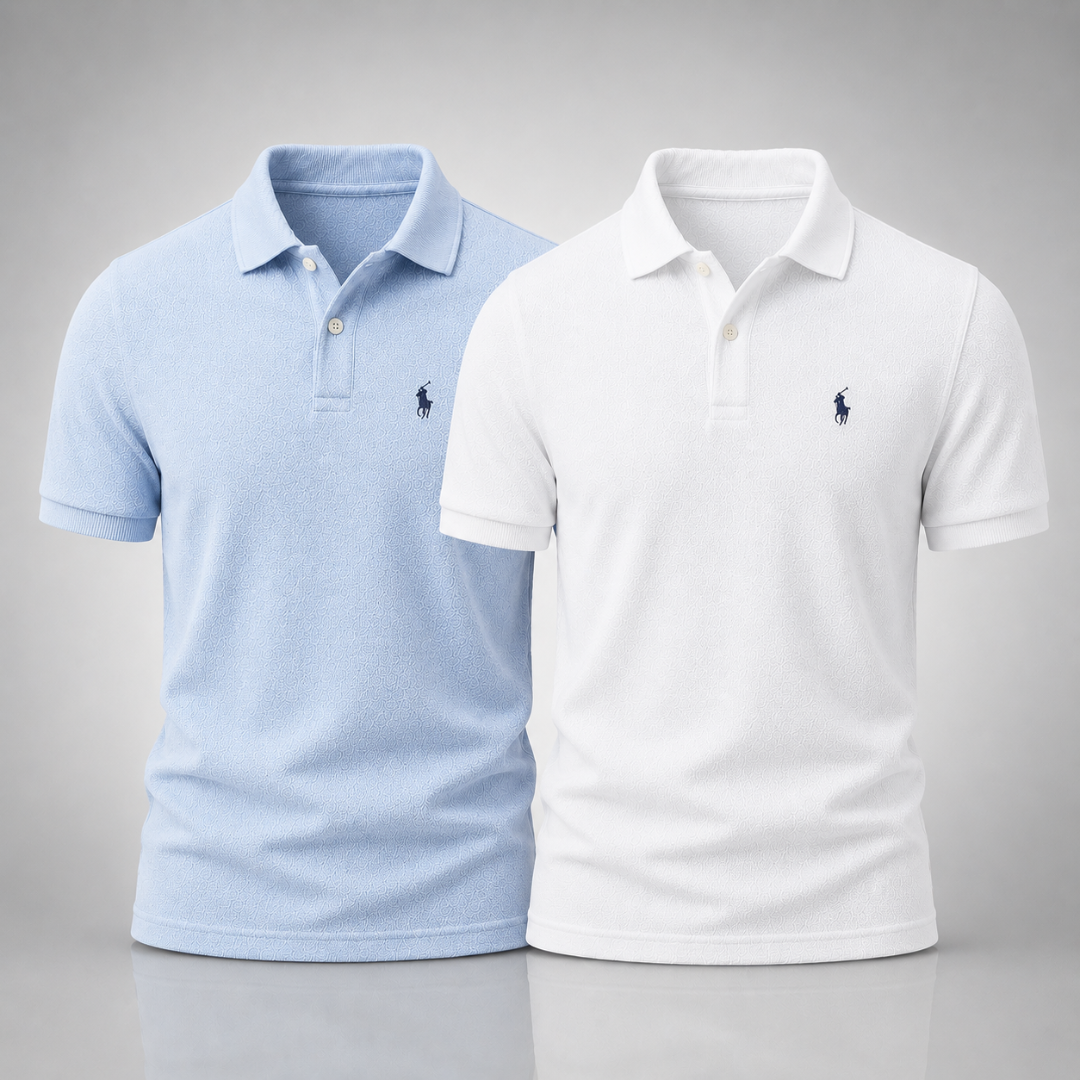 Ralph Lauren Set: 2 Textured Polo Shirts – Elegant and Modern