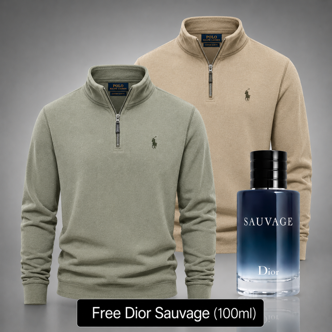 Set of 2 Ralph Lauren Men’s Wool Sweaters – Get a Free Sauvage Dior (100 ml)