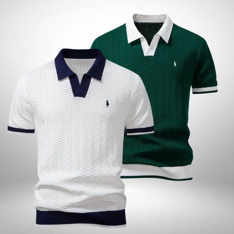 Ralph Lauren Set: 2 Polo Shirts – Textured and Elegant