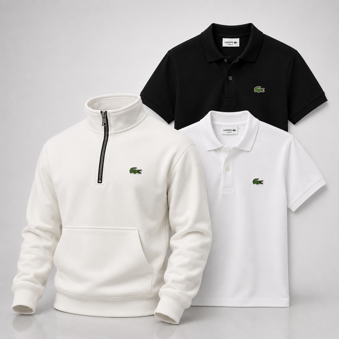 Lacoste Set: 1 Pullover & 2 Polo Shirts