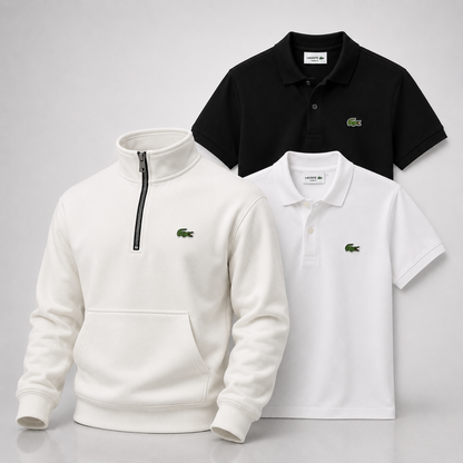 Lacoste Set: 1 Pullover & 2 Polo Shirts