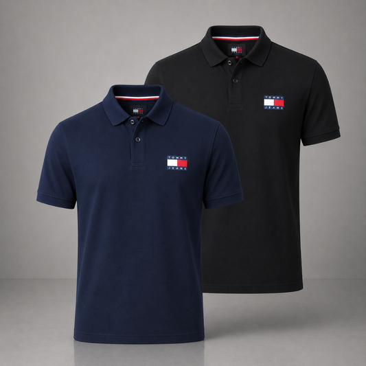 TOMMY HILFIGER Set: 2 Polo Shirts – Get a Free Sauvage Dior (100 ml)