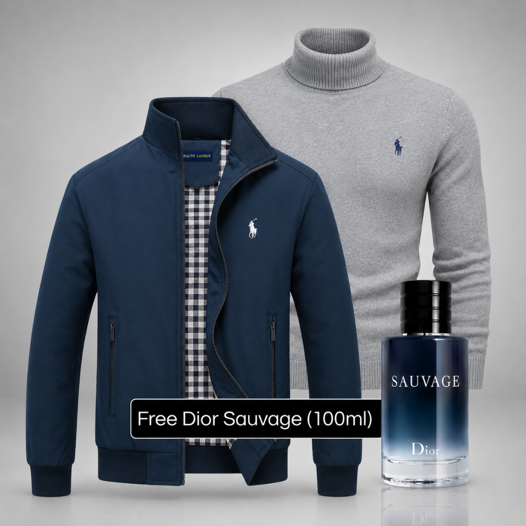 Elegant Ralph Lauren Set – Jacket & Turtleneck Sweater – Get a Free Sauvage Dior (100 ml)