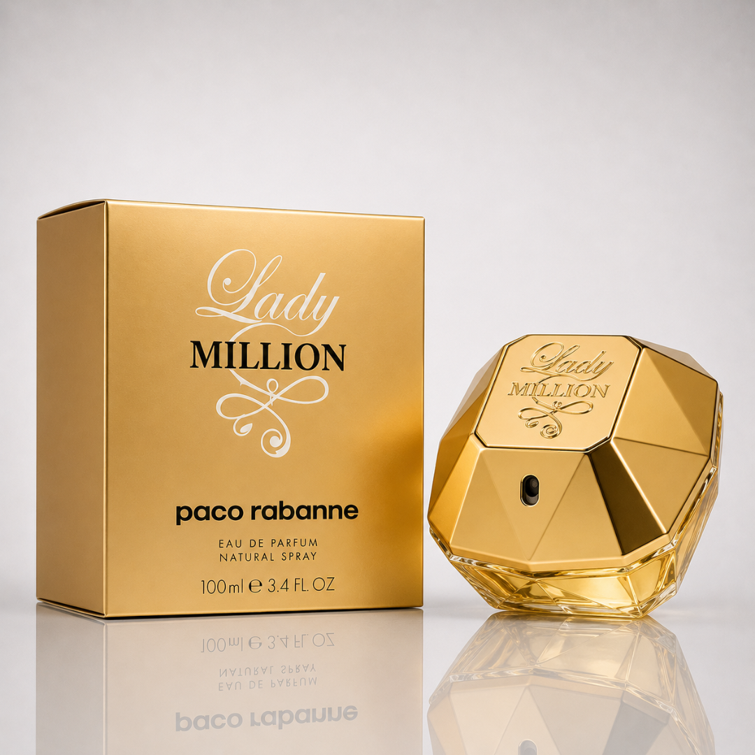 Combo of 3 women’s perfumes – Lady Million by Paco Rabanne, Lancôme La Vie Est Belle, and Chanel Coco Mademoiselle
