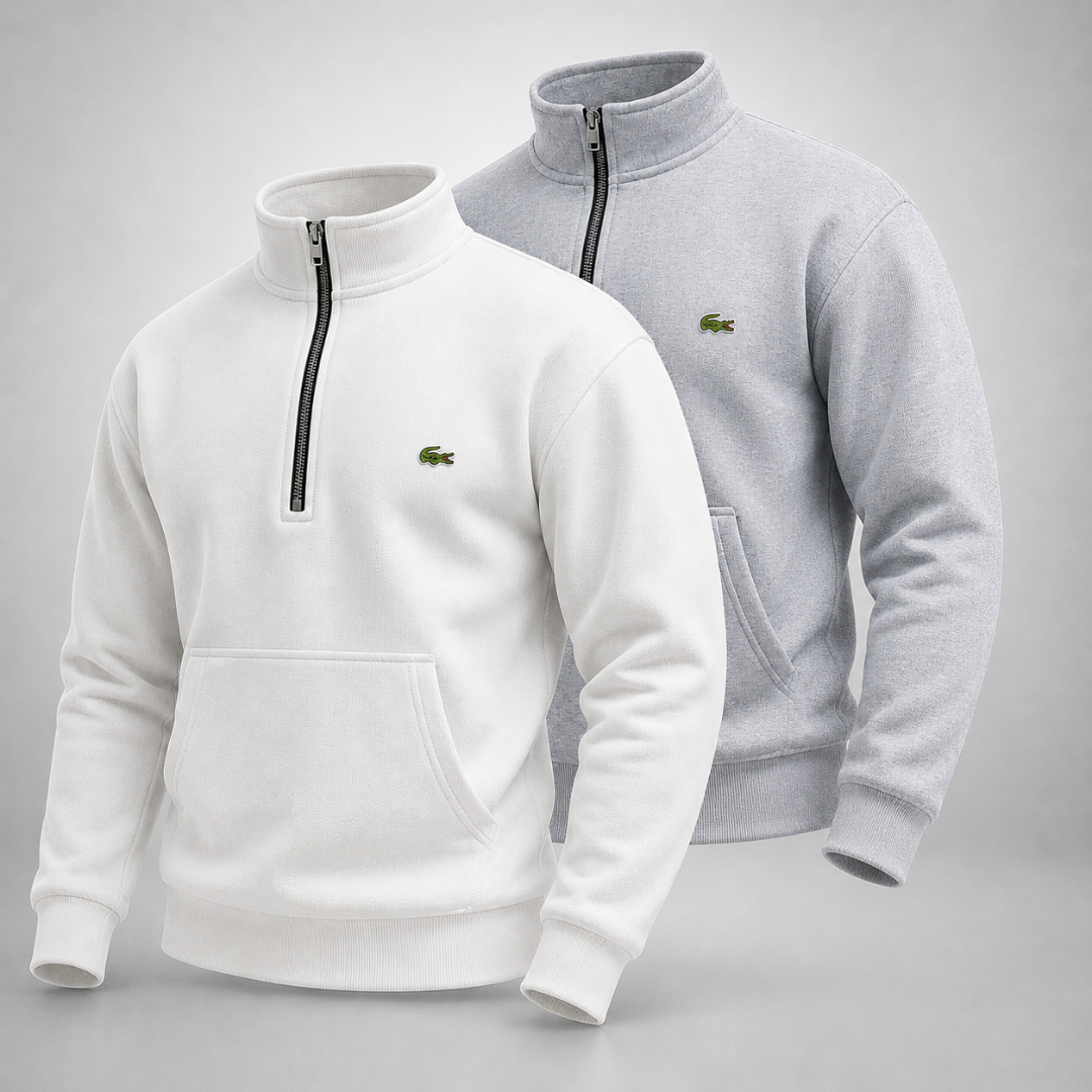 Lacoste Set: 2 Half-Zip Pullovers – Comfortable and Stylish