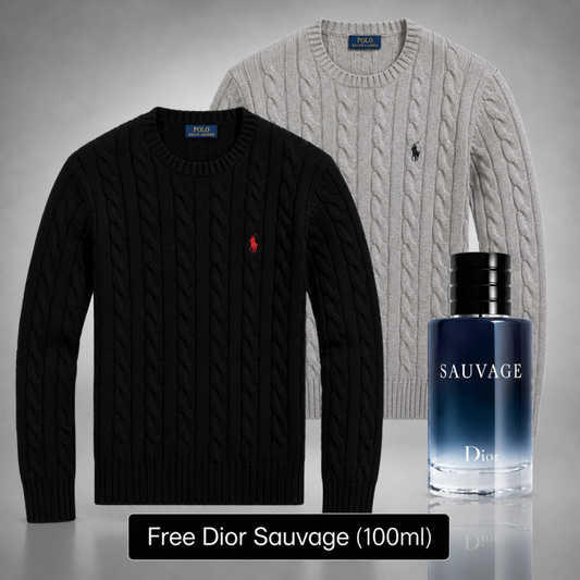 Set of 2 Ralph Lauren Knit Sweaters – Get a Free Sauvage Dior (100 ml)