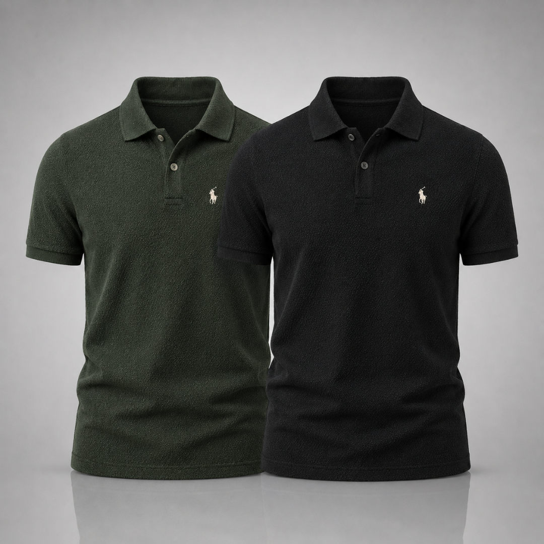 Ralph Lauren Set: 2 Textured Polo Shirts – Elegant and Modern