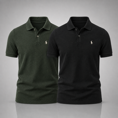 Ralph Lauren Set: 2 Textured Polo Shirts – Elegant and Modern