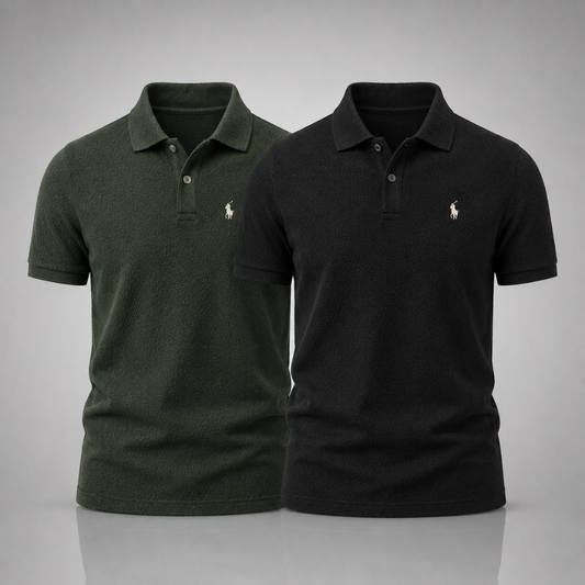 Ralph Lauren Set: 2 Textured Polo Shirts – Elegant and Modern