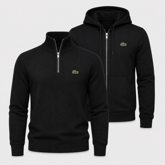 Lacoste Set: Half-Zip Pullover + Winter Jacket