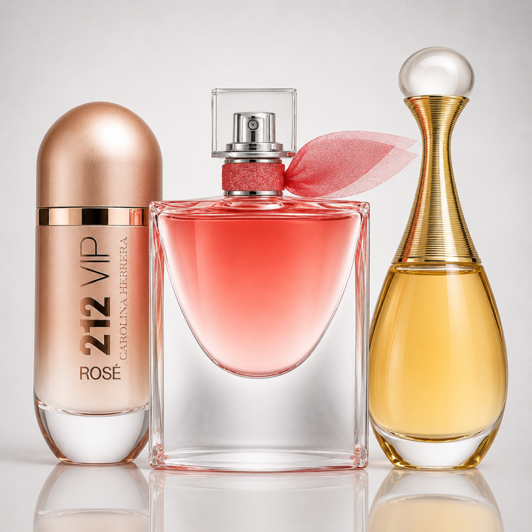 Combo of 3 Women's Perfumes – 212 VIP Rosé, La Vie Est Belle, and J’adore