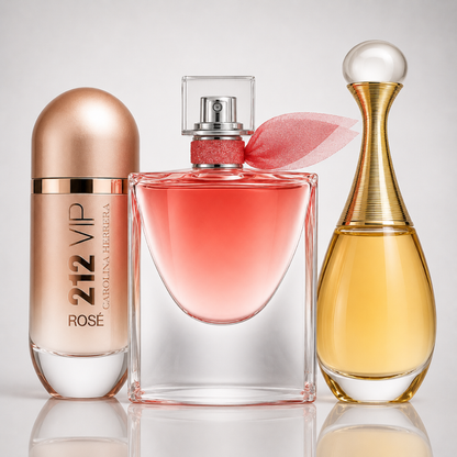 Combo of 3 Women's Perfumes – 212 VIP Rosé, La Vie Est Belle, and J’adore