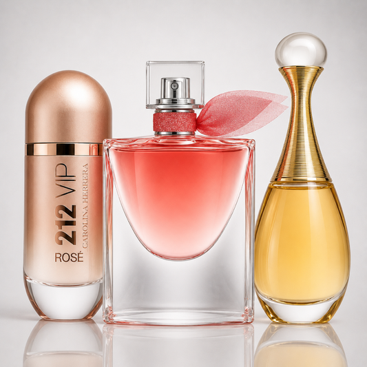 Combo of 3 Women's Perfumes – 212 VIP Rosé, La Vie Est Belle, and J’adore