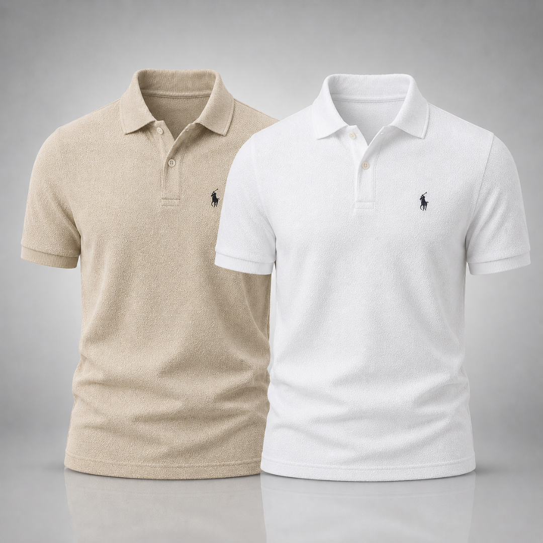 Ralph Lauren Set: 2 Textured Polo Shirts – Elegant and Modern