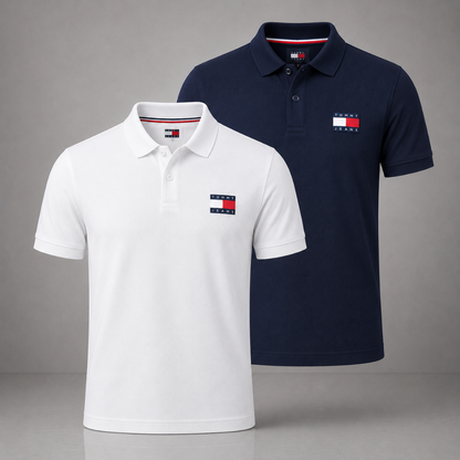 TOMMY HILFIGER Set: 2 Polo Shirts – Get a Free Sauvage Dior (100 ml)