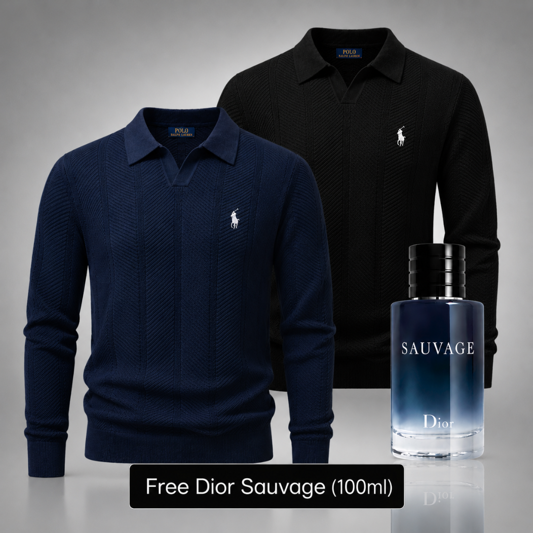 Set of 2 Ralph Lauren Knit Polo Sweaters – Get a Free Sauvage Dior (100 ml)