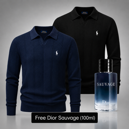 Set of 2 Ralph Lauren Knit Polo Sweaters – Get a Free Sauvage Dior (100 ml)