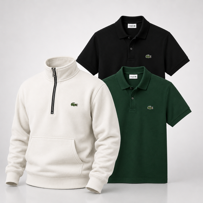 Lacoste Set: 1 Pullover & 2 Polo Shirts