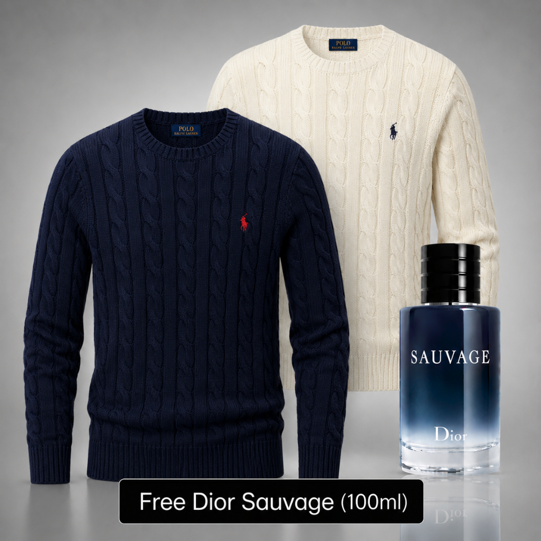 Set of 2 Ralph Lauren Knit Sweaters – Get a Free Sauvage Dior (100 ml)