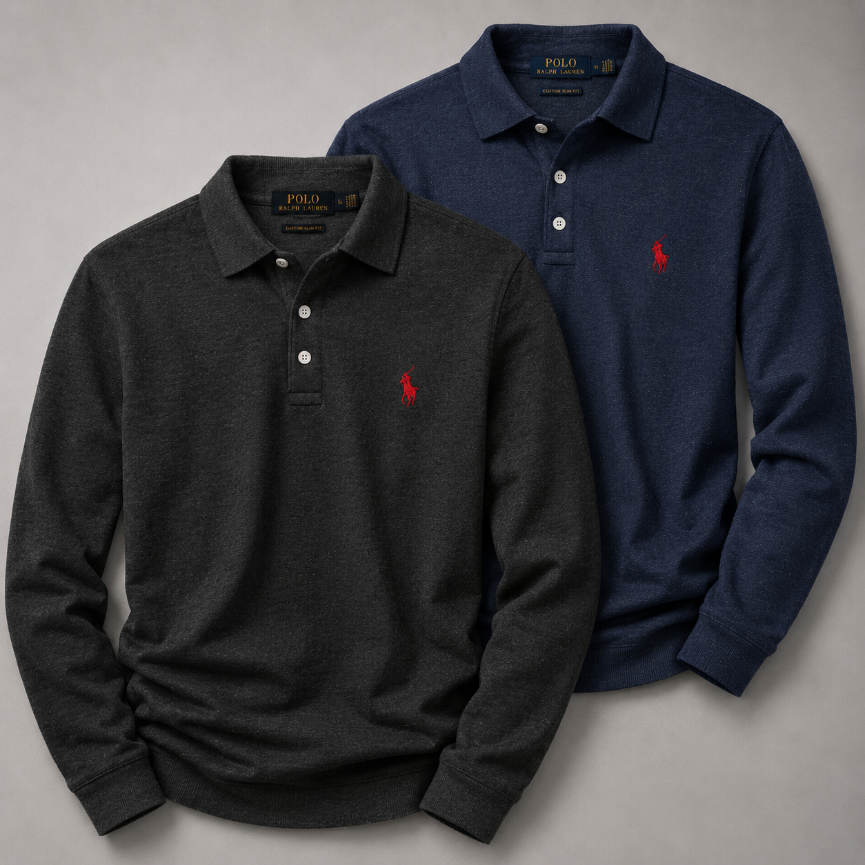 Ralph Lauren Set: 2 Long-Sleeve Polo Shirts – Classic and Comfortable