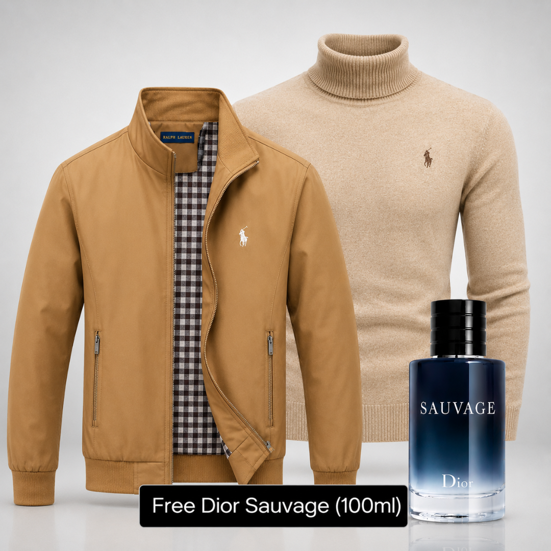 Elegant Ralph Lauren Set – Jacket & Turtleneck Sweater – Get a Free Sauvage Dior (100 ml)