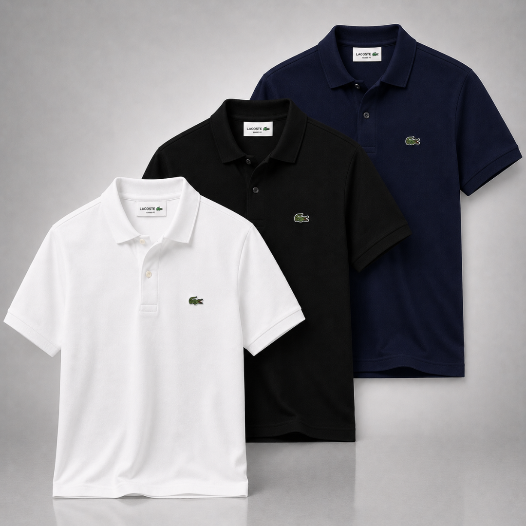 Lacoste Set: 3 Polo Shirts – Classic and Comfortable