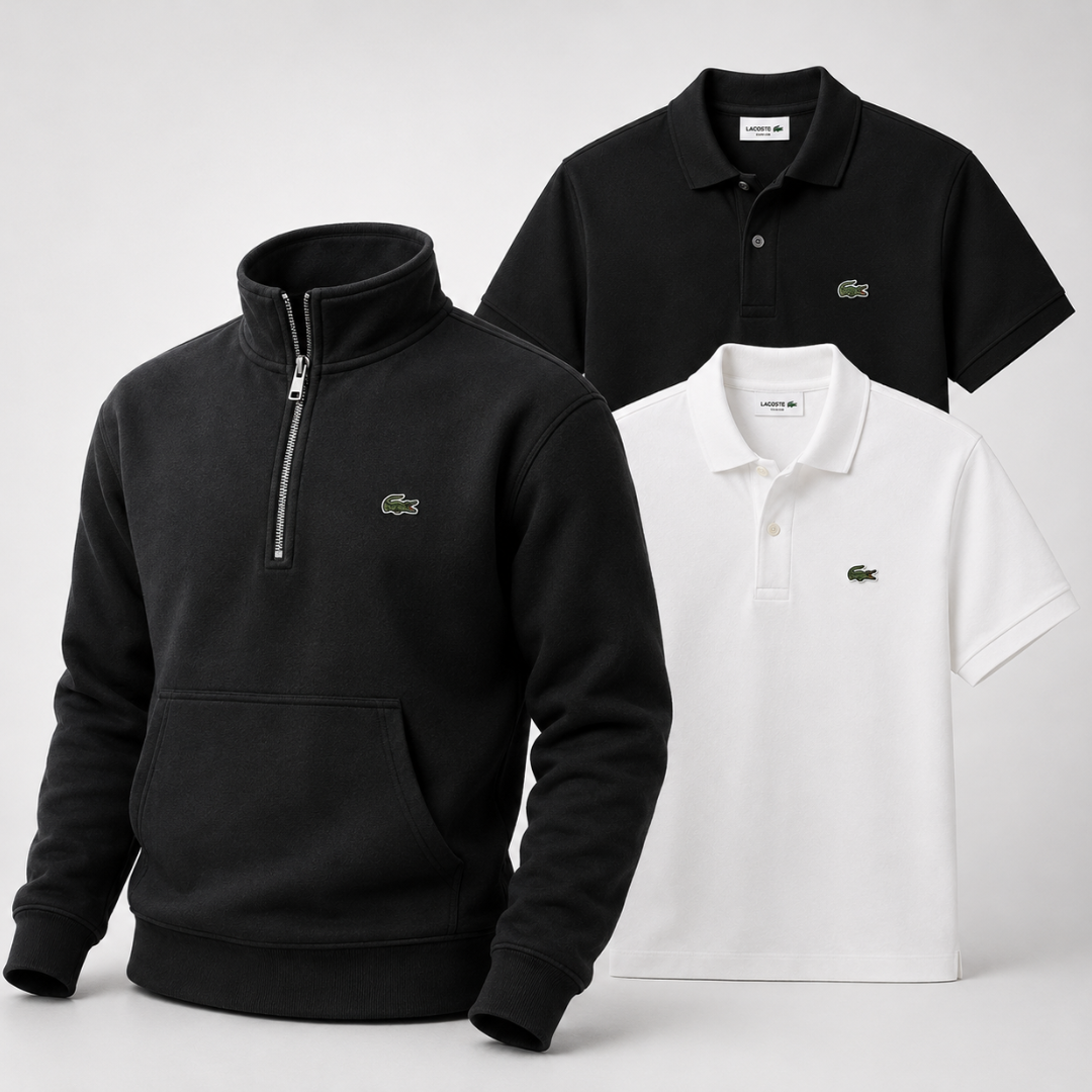 Lacoste Set: 1 Pullover & 2 Polo Shirts