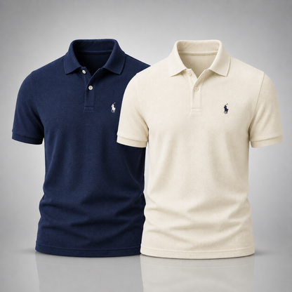 Ralph Lauren Set: 2 Textured Polo Shirts – Elegant and Modern