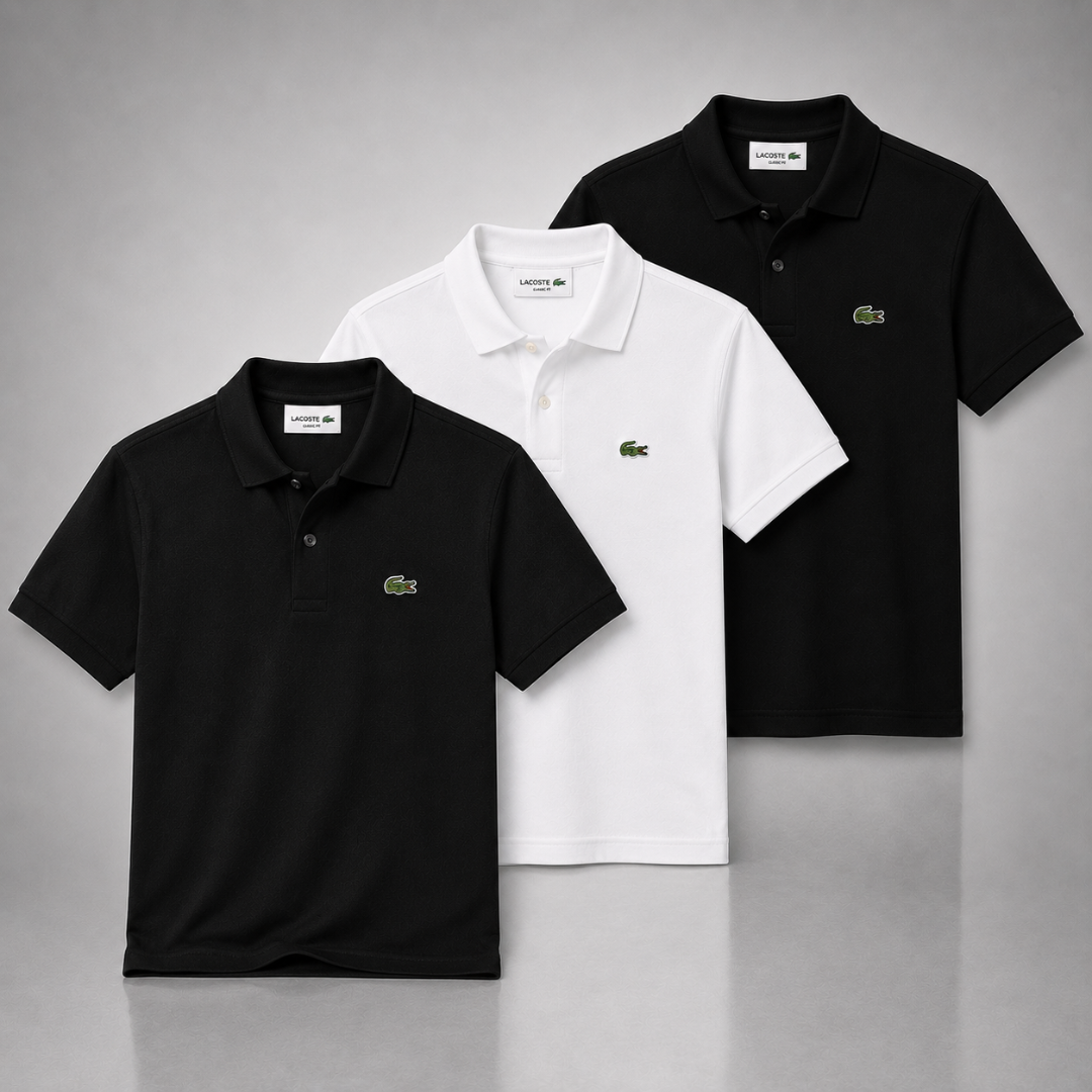 Lacoste Set: 3 Polo Shirts – Classic and Comfortable