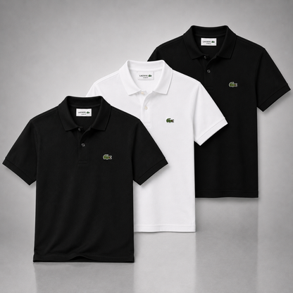 Lacoste Set: 3 Polo Shirts – Classic and Comfortable