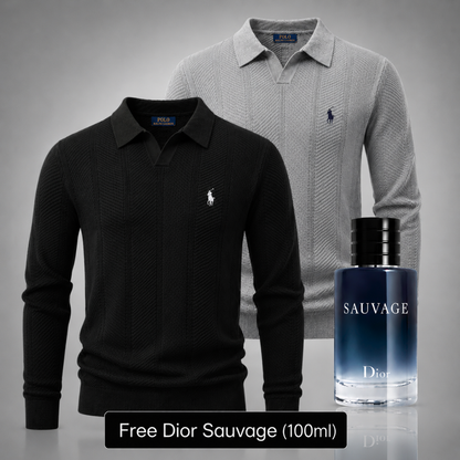 Set of 2 Ralph Lauren Knit Polo Sweaters – Get a Free Sauvage Dior (100 ml)