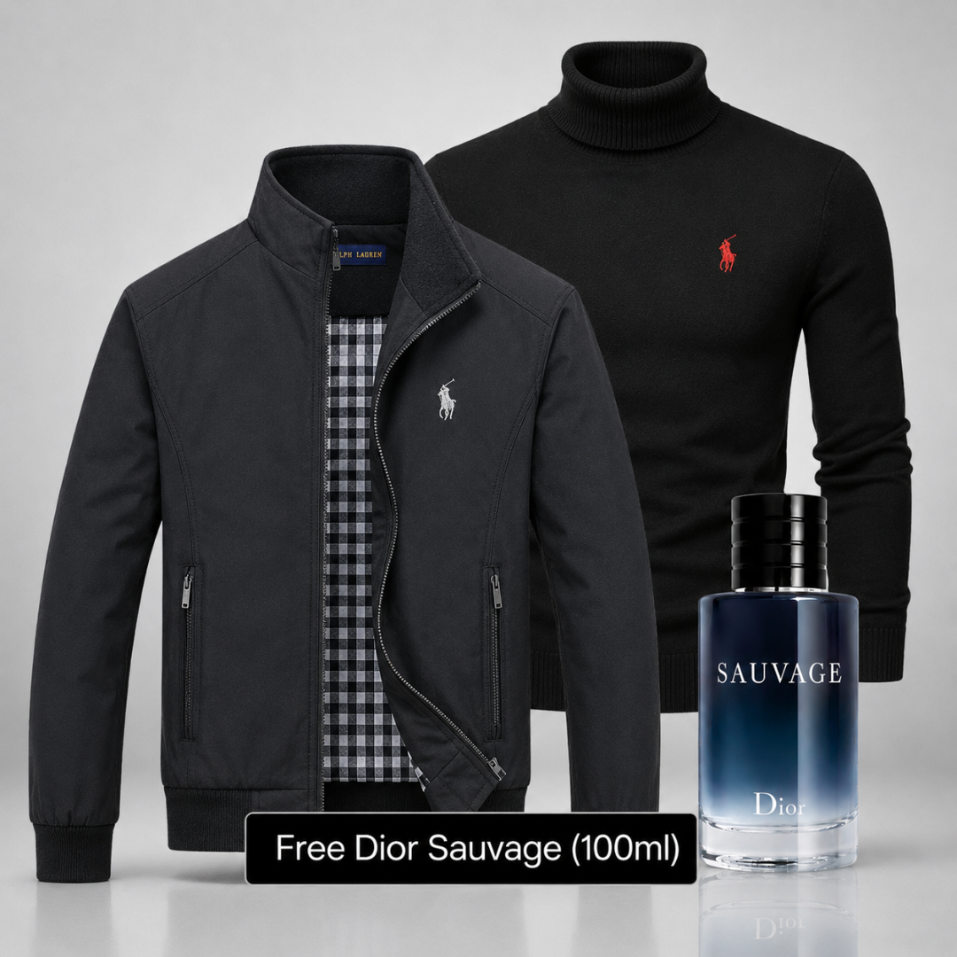 Elegant Ralph Lauren Set – Jacket & Turtleneck Sweater – Get a Free Sauvage Dior (100 ml)