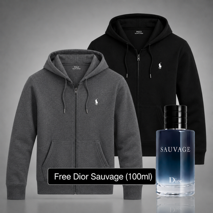 Set of 2 Ralph Lauren Zip-Up Hoodies – Get a Free Sauvage Dior (100 ml)