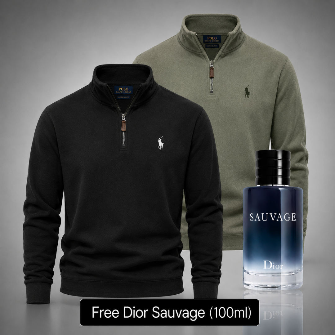 Set of 2 Ralph Lauren Men’s Wool Sweaters – Get a Free Sauvage Dior (100 ml)