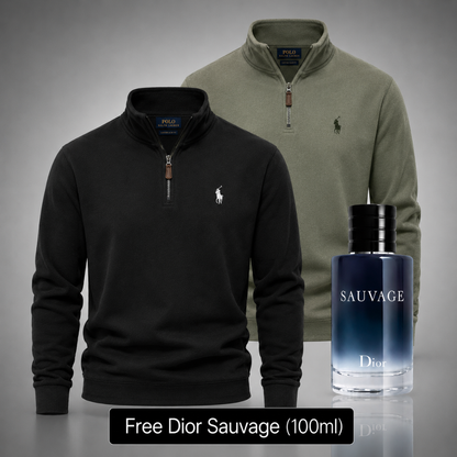 Set of 2 Ralph Lauren Men’s Wool Sweaters – Get a Free Sauvage Dior (100 ml)