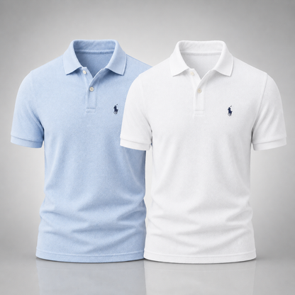 Ralph Lauren Set: 2 Textured Polo Shirts – Elegant and Modern