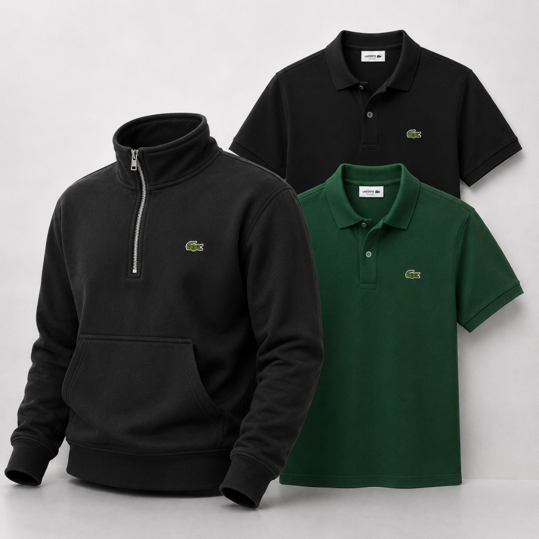 Lacoste Set: 1 Pullover & 2 Polo Shirts