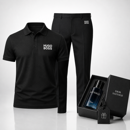 Hugo Boss Set: Polo Shirt + Dress Pants – Includes a Free Dior Sauvage (100 ml)