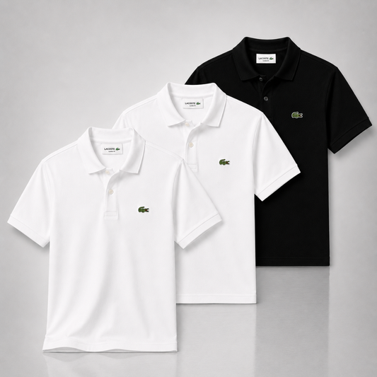Lacoste Set: 3 Polo Shirts – Classic and Comfortable