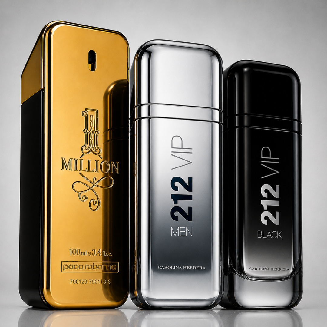 Combo of 3 men’s perfumes – 1 Million, 212 VIP MEN and 212 VIP Black
