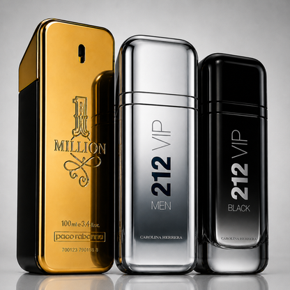 Combo of 3 men’s perfumes – 1 Million, 212 VIP MEN and 212 VIP Black