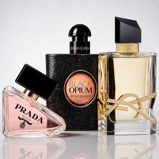 Set of 3 women’s perfumes – Prada Paradoxe, Yves Saint Laurent Black Opium, Yves Saint Laurent Libre
