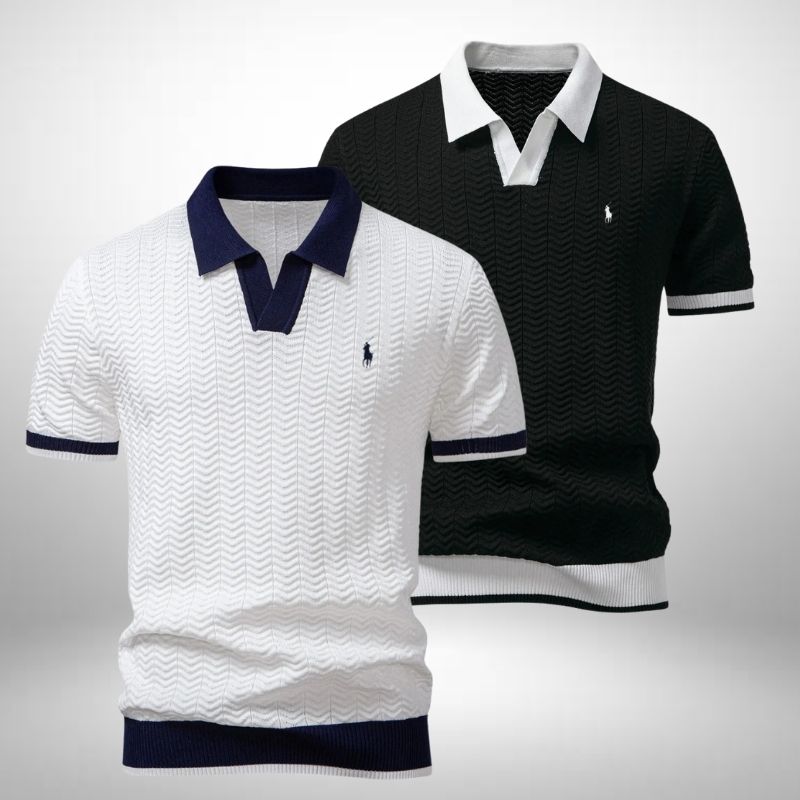 Ralph Lauren Set: 2 Polo Shirts – Textured and Elegant