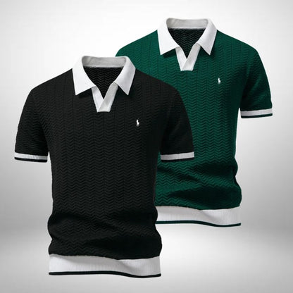 Ralph Lauren Set: 2 Polo Shirts – Textured and Elegant