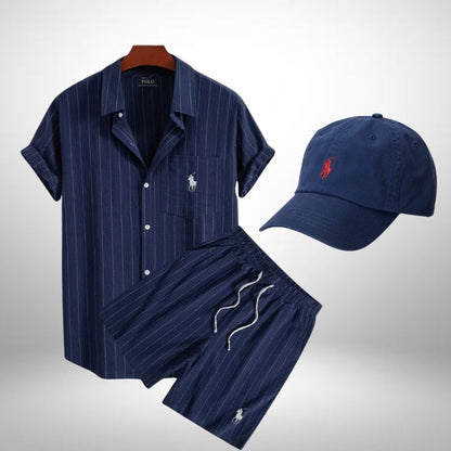 Ralph Lauren Striped Set – Polo Shirt, Shorts & Cap