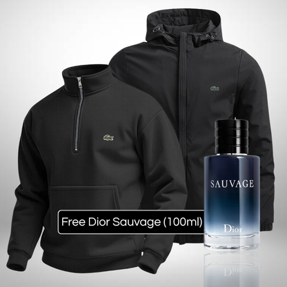 Lacoste Set – 1 Sweater & 1 Winter Jacket – Get a Free Sauvage Dior (100 ml)